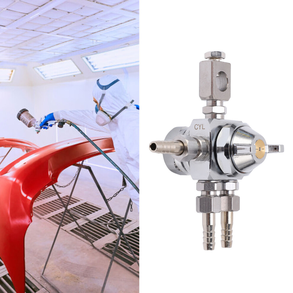 Automatic Spray Gun Stainless Steel Nozzle Zinc Alloy Electroplated Body Small Silver Oil Paint Sprayer For Industry 2Mm/0.08In 8431321337803