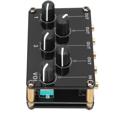 Mini 4-Kanal Stereo-Line-Mischer, ABS, Schwarz, Geringes Rauschen 2