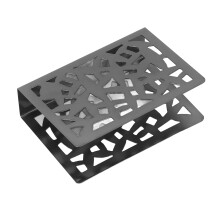Porta servilletas coral vertical, metal, plateado negro