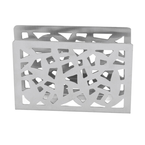 Porta servilletas coral - metal, perforado, plateado 1