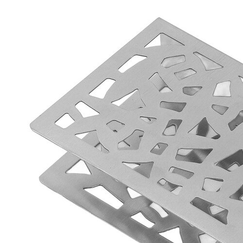 Porta servilletas coral - metal, perforado, plateado 2
