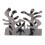 Porta servilletas coral - metal vertical, plateado/negro 15
