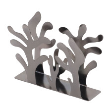 Porta servilletas coral - metal vertical, plateado/negro