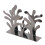 Porta servilletas coral - metal vertical, plateado/negro 1