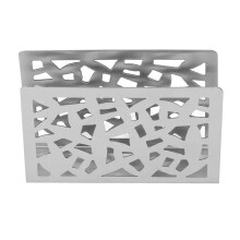 Porta servilletas coral - metal, perforado, plateado