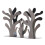 Porta servilletas coral - metal vertical, plateado/negro 14