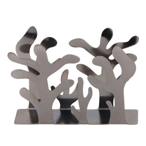 Porta servilletas coral - metal vertical, plateado/negro 1