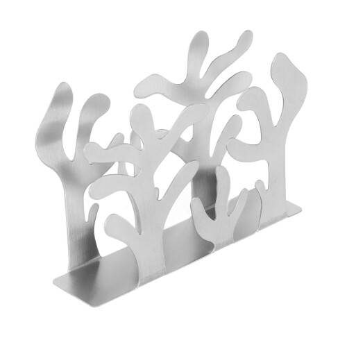 Porta Servilletas Coral Metal Vertical Plateado 2