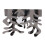 Porta servilletas coral - metal vertical, plateado/negro 3