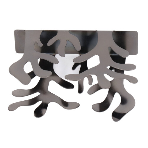 Porta servilletas coral - metal vertical, plateado/negro 2