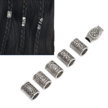 6 piezas de cuentas para barba de aleación 12x16mm, 7.5mm ID