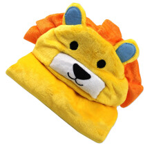 Manta con capucha para niños León Amarillo 100x100cm 350g