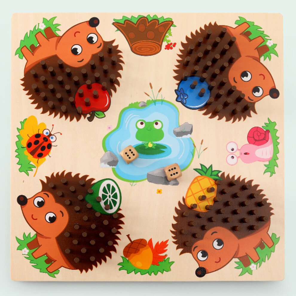 Wooden Hedgehog Game Math Learning Toy for Kids Educational Wooden Toy Coordination Math Board Fine Motor Skill Toys