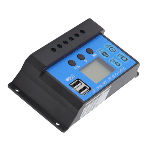 Controlador de Carga Solar 60A Negro ABS 12/24V Pequeño 2