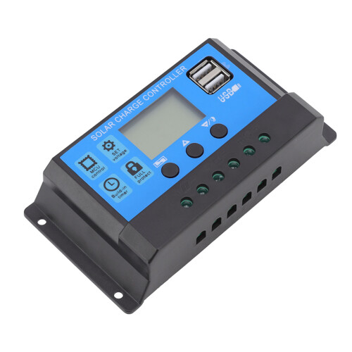 Controlador de Carga Solar 60A Negro ABS 12/24V Pequeño