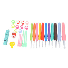Set de ganchos de crochet de aluminio brillante 2,0-8,0 mm (11 piezas)