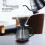 Cafetera gris electrochapada de 300 ml de borosilicato 7