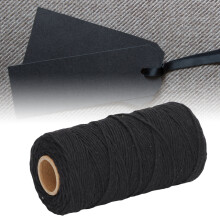 Macrame Cord 2mm Soft Thick Odorless Recycled Cotton Macrame Rope for DIY Tassel Crafts Gardening Home Decoration Black