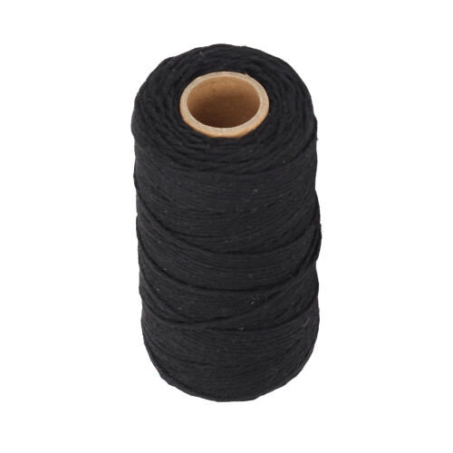 Cordón de macramé de algodón reciclado negro de 2 mm 1 pieza 2