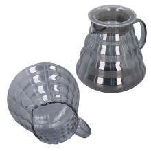 Graues gestreiftes Glas Kaffeeservierkanne 700 ml 8,4 x 14 cm