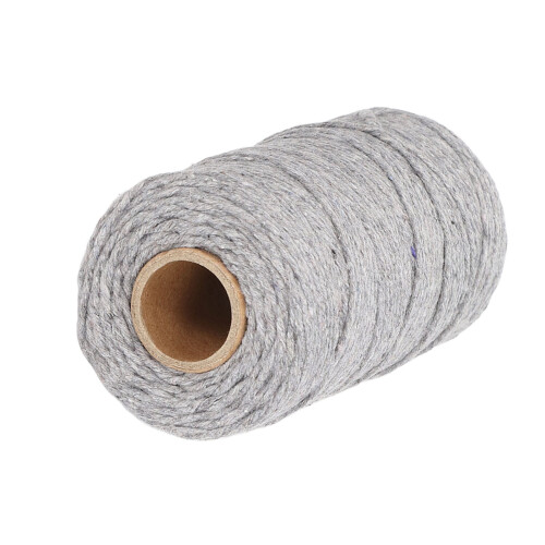 Makramee-Garn 2,0 mm recycelte Baumwolle 1 Stück graues Seil 2