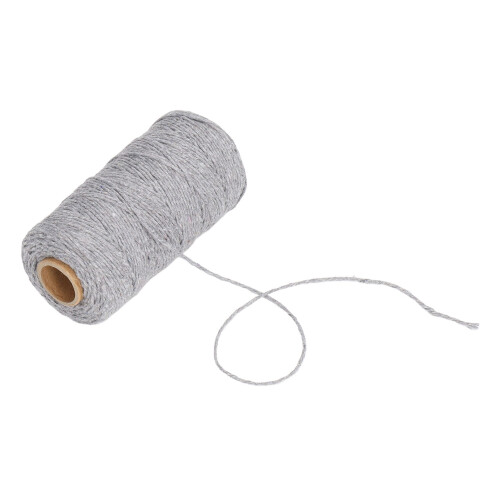 Makramee-Garn 2,0 mm recycelte Baumwolle 1 Stück graues Seil 1