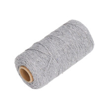 Macrame Cord 2mm Soft Thick Odorless Recycled Cotton Macrame Rope for DIY Tassel Crafts Gardening Home Decoration Gray