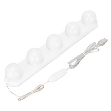 5 LED Vanity Mirror Light 5 Dimmable Bulbs 3 Color Modes 10 Brightness Levels Portable Lighting Fixture for Bathroom