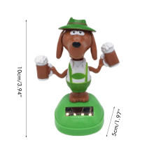 Juguete para perros de dibujos animados con cerveza impulsado por energía solar de ABS oscilante 11x5x5 cm