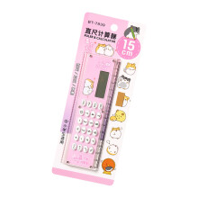 Calculadora Pequeña Regla Rosa Con Batería Externa