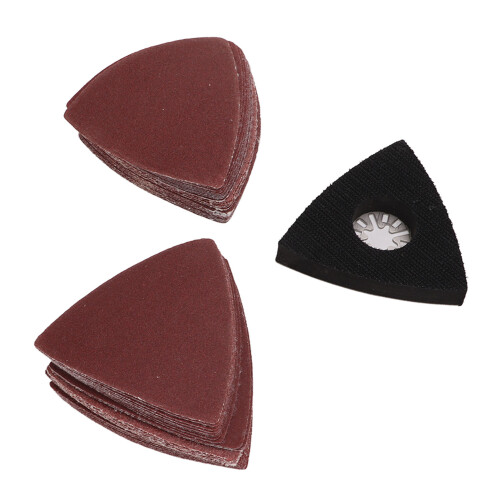 51 piezas de lija de 80 mm, almohadilla triangular, grano 60-240