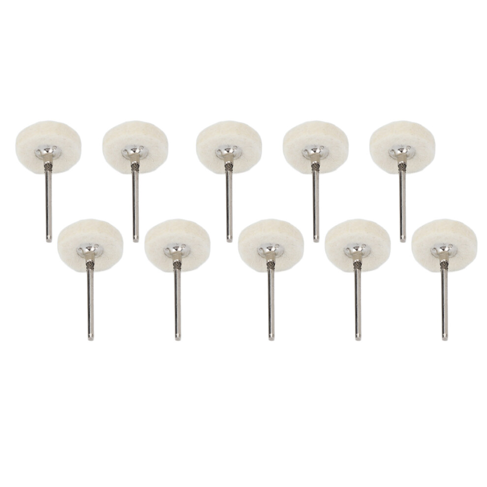 10Pcs Dental Polishing Buffing Head Felt Wool Head Stainless Steel Mandrel Wheel Grinding Head 9481321353036