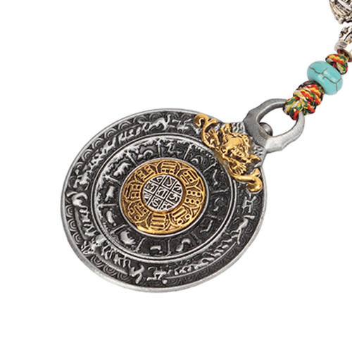 Tibetischer Anhänger antik Bronze Spiegelschmuck 2