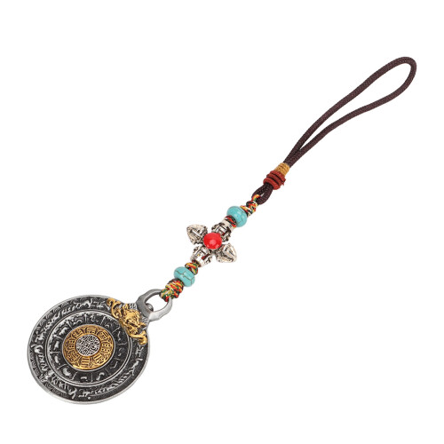 Tibetischer Anhänger antik Bronze Spiegelschmuck 1