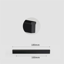 Tipo T 160 mm Tirador de armario de aleación de aluminio negro