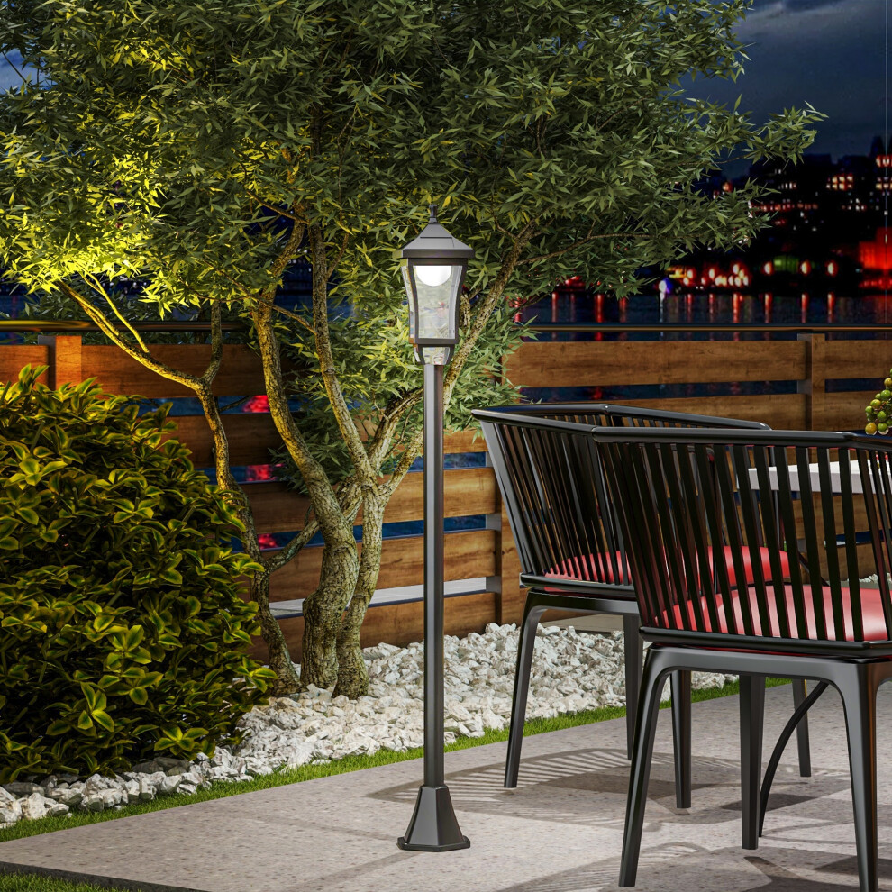 Outsunny 1.3 M Led Garden Lamp Post Waterproof Ip44, Cool Light/White