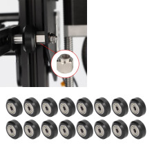 Conjunto de 48 poleas para impresora: 5 mm de diámetro interior, 24 mm de diámetro exterior, negro