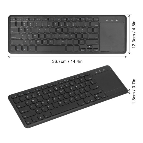 Teclado inalámbrico 2.4G con panel táctil – ABS, 2xAAA 2