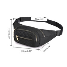 Riñonera de nylon 0.15kg Ancho superior 33 cm - Ancho inferior 20 cm - Altura 14 cm - Espesor 4 cm