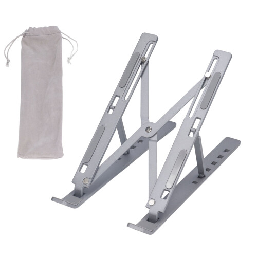 Soporte de aluminio para portátil, elevación de 5,5-15,5 cm, gris 1