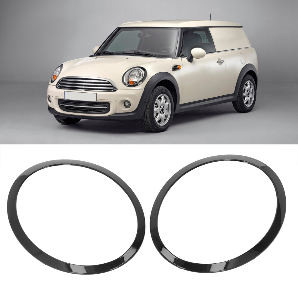 Pair Headlight Trim Ring Glossy Left Right 51137149905 Replacement For Cooper Clubman R55 2008Â2015 Black 4631321361493
