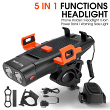 LED-Lampe 3000mAh 135x60mm Schwarz/Grün 5in1 Fahrrad