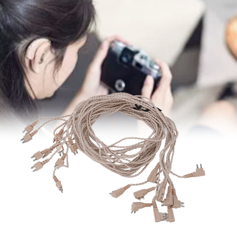 10Pcs 2pin Hearing Aid Cable High Temperature Resistance PVC Reliable Stable 75cm Length Aid Receiver Wire Cable