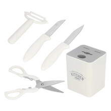 5 Pcs Kitchen Knife Set Stainless Steel with Base