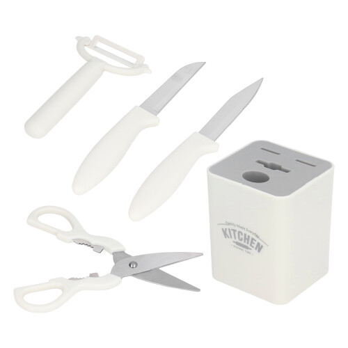 5 Pcs Kitchen Knife Set Stainless Steel with Base
