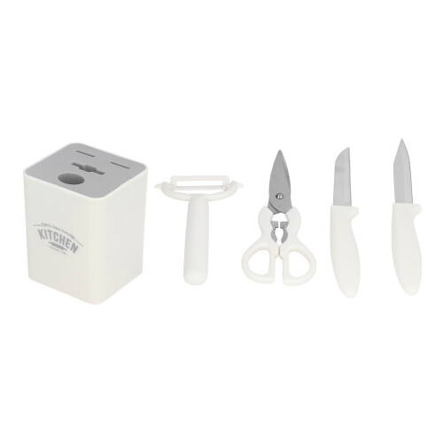 5 Pcs Kitchen Knife Set Stainless Steel with Base 1