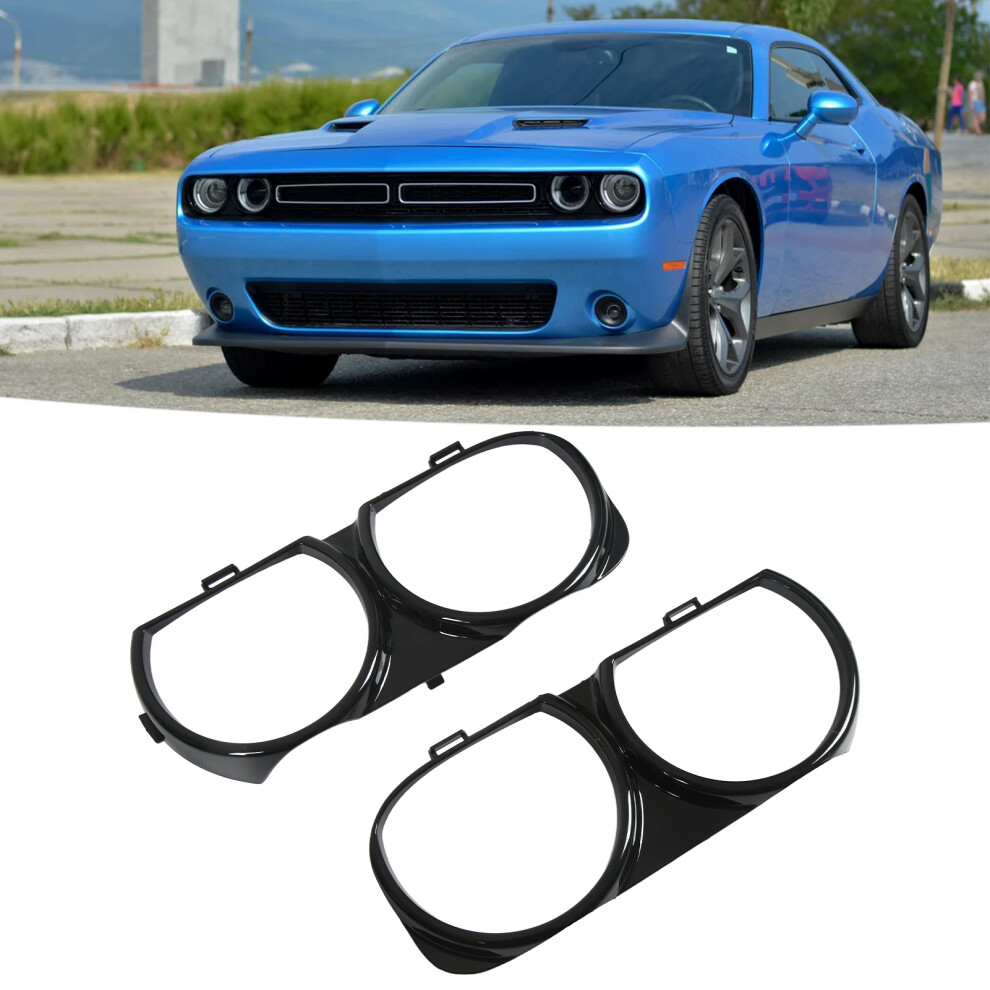 Pair Headlight Lamp Cover Trims Bezels Decoration 68259053Ab Replacement For Dodge Challenger Scat 2015Â2019 8291321363673