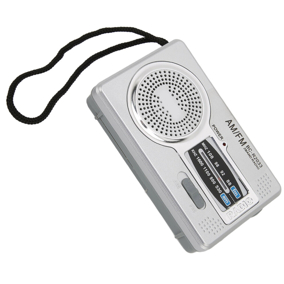 Am Fm Transistor Radio Dsp Chip Portable Pocket Mini Radio With Loudspeaker Headphone Jack Silver/Gray 9321321364192