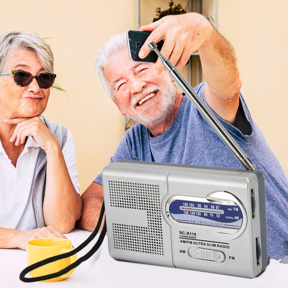 Portable Radio Multifunction Built In Speaker Am Fm Transistor Radio With Headphone Jack For Travel Outdoor 9471321364217