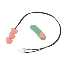 Porta audífonos binaurales clips naranja rosa